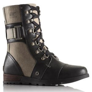 Sorel Major Carly lace up leather & canvas boots